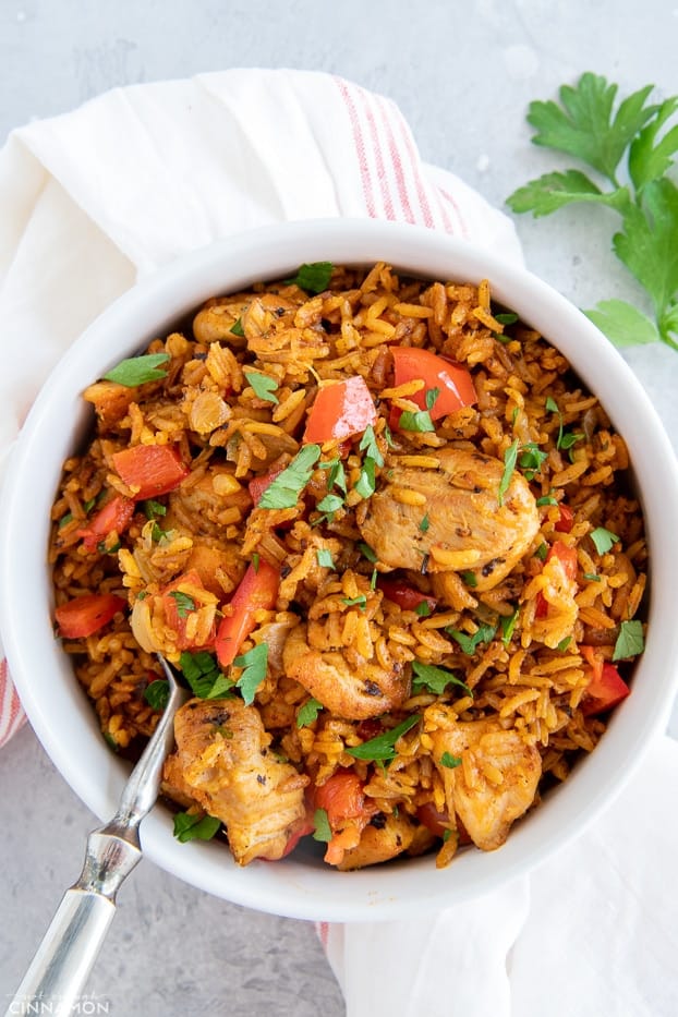 Healthy Jollof Rice Recipe with Chicken - West African One Pot Chicken ...