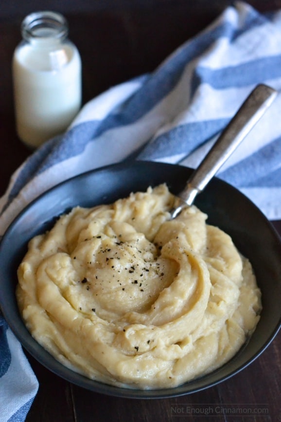 Easy Slow Cooker Goats Cheese Mashed Potatoes