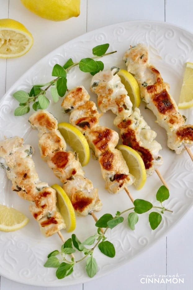 Lemony Marinated Chicken Skewers - Grilling Recipe