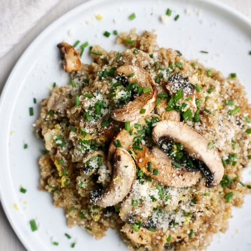 Quinoa and mushroom risotto