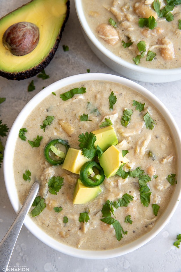 Slow Cooker White Chicken Chili - Not Enough Cinnamon