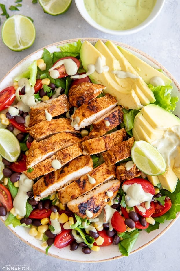 Healthy Southwestern Chicken Salad Recipe with Creamy Avocado Ranch