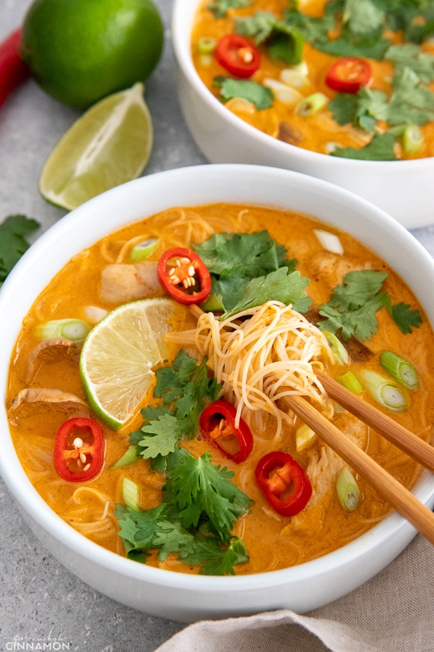 Red Thai Curry Chicken Noodle Soup - Not Enough Cinnamon