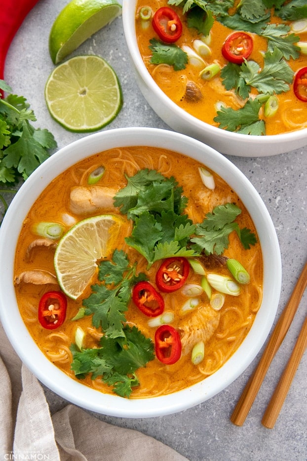 Red Thai Curry Chicken Noodle Soup - Not Enough Cinnamon